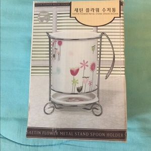 Flower Metal Stand & Spoon Holder